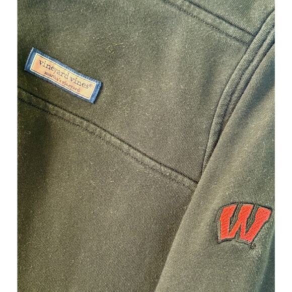 Vineyard Vines UW Badgers Dreamcloth Relaxed Shep Shirt 1/4 Zip Blue Women's M - Picture 7 of 12